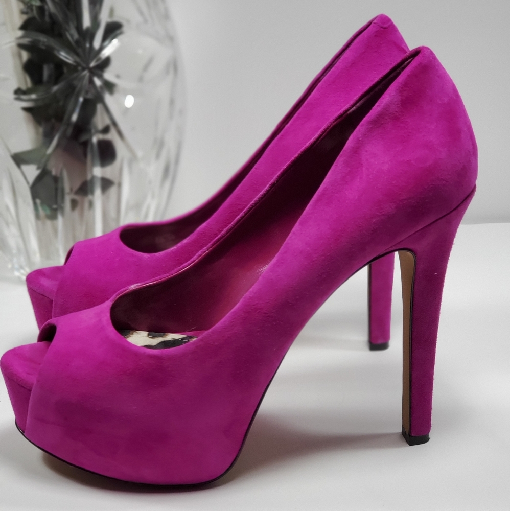 Jessica Simpson Carri Pink Open Toe Platform Heels